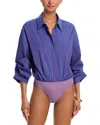 Staud Traverse Bodysuit In Blue