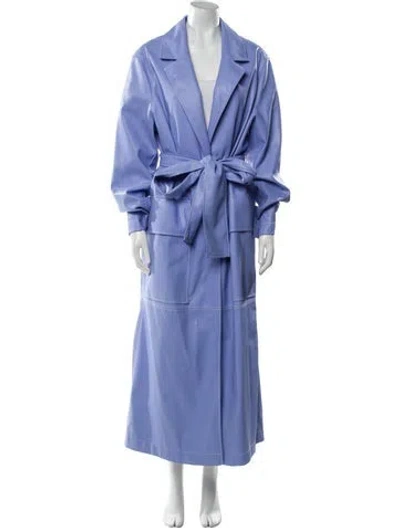 Pre-owned Staud Trench Coat In Blue