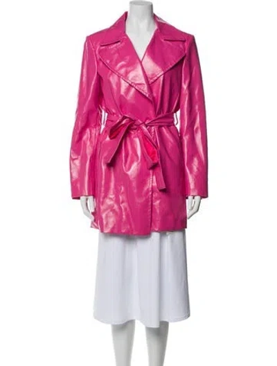 Pre-owned Staud Trench Coat In Pink