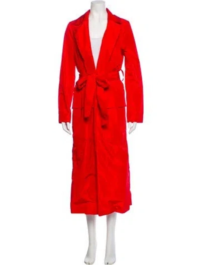 Pre-owned Staud Trench Coat In Red