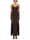 Staud Trinity Silk Dress Dresses Light Blue In Brown