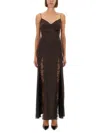Staud Trinity Silk Dress Dresses Light Blue In Brown