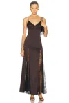 Staud Trinity Silk Dress Dresses Light Blue In Brown