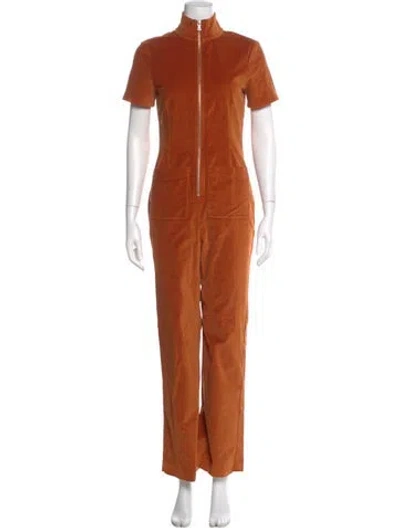 Pre-owned Staud Turtleneck Jumpsuit In Orange