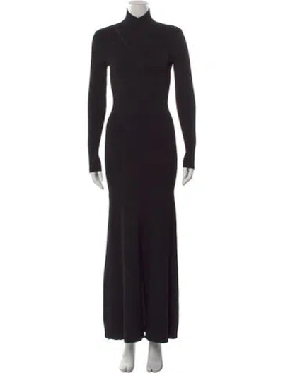 Pre-owned Staud Turtleneck Long Dress W/ Tags In Black