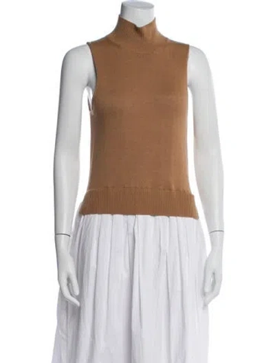 Pre-owned Staud Turtleneck Long Dress In White
