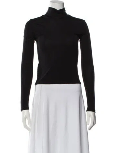 Pre-owned Staud Turtleneck Long Sleeve Top In Black