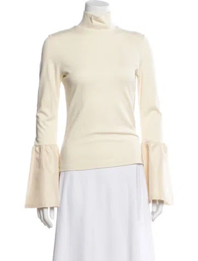Pre-owned Staud Turtleneck Long Sleeve Top In Neutral