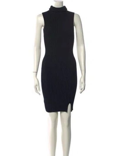 Pre-owned Staud Turtleneck Mini Dress In Black
