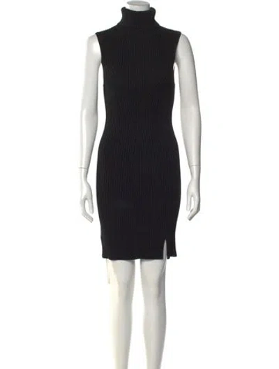 Pre-owned Staud Turtleneck Mini Dress In Black