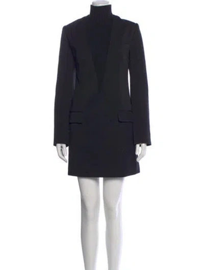 Pre-owned Staud Turtleneck Mini Dress In Blue