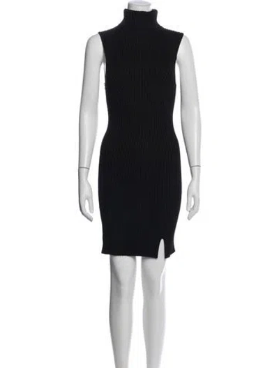 Pre-owned Staud Turtleneck Mini Dress In Blue