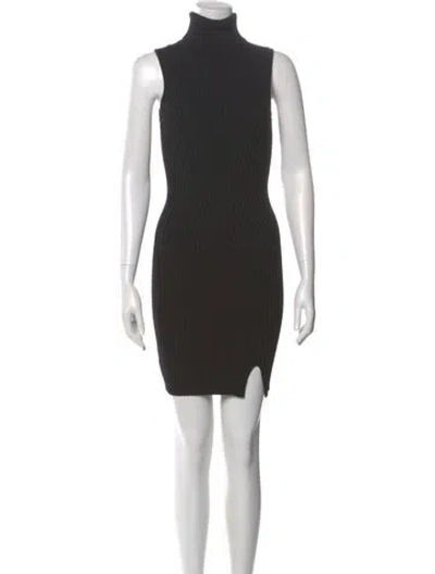 Pre-owned Staud Turtleneck Mini Dress In Gray