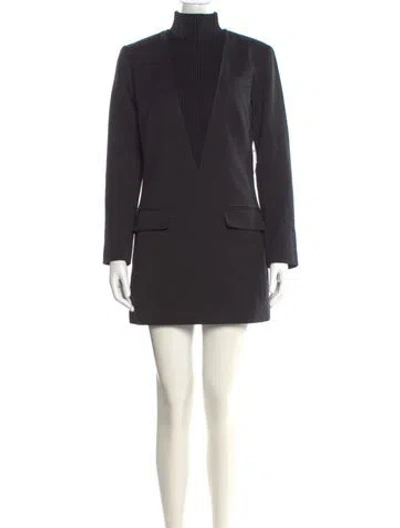 Pre-owned Staud Turtleneck Mini Dress In Gray