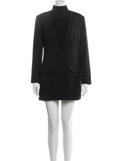 Pre-owned Staud Turtleneck Mini Dress In Grey