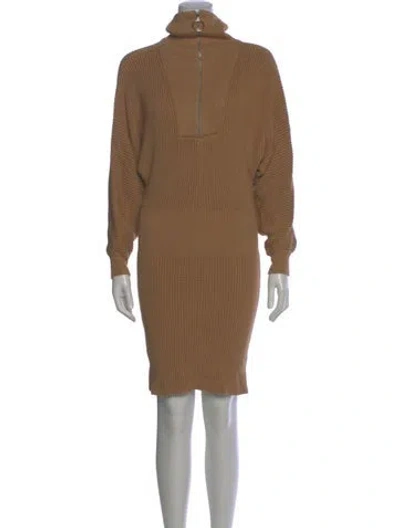 Pre-owned Staud Turtleneck Mini Dress In Neutral