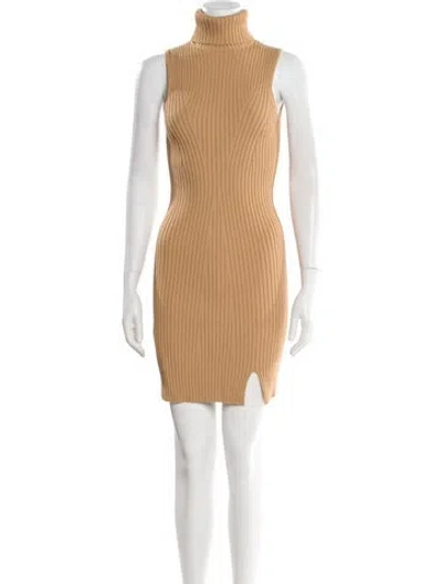Pre-owned Staud Turtleneck Mini Dress In Neutrals
