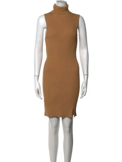 Pre-owned Staud Turtleneck Mini Dress W/ Tags In Neutrals