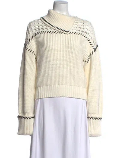 Pre-owned Staud Turtleneck Sweater In Black/white