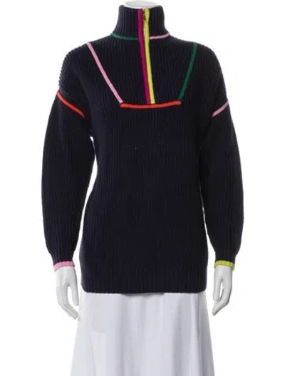 Pre-owned Staud Turtleneck Sweater In Blue