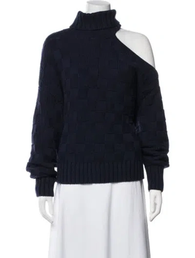 Pre-owned Staud Turtleneck Sweater In Blue