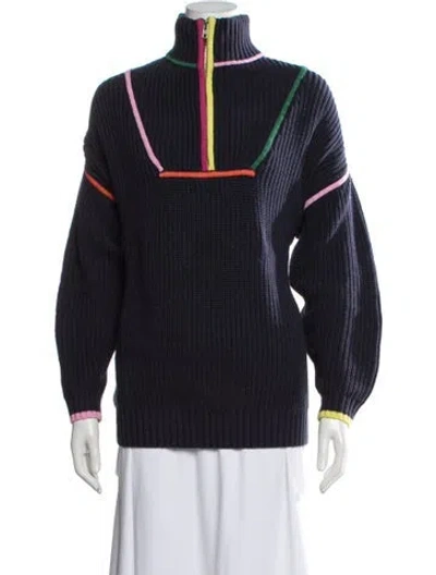Pre-owned Staud Turtleneck Sweater In Blue