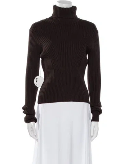 Pre-owned Staud Turtleneck Sweater In Brown