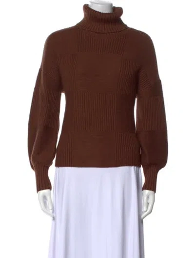 Pre-owned Staud Turtleneck Sweater In Brown