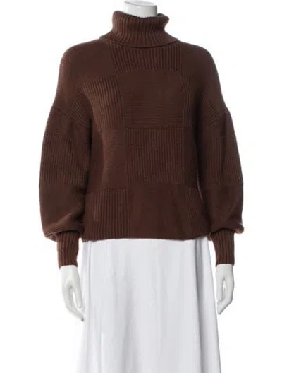 Pre-owned Staud Turtleneck Sweater In Brown