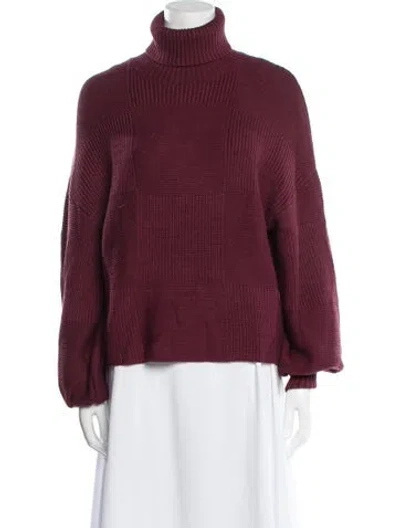 Pre-owned Staud Turtleneck Sweater In Burgundy