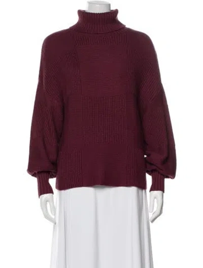 Pre-owned Staud Turtleneck Sweater In Burgundy