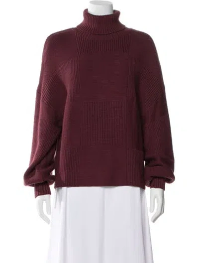 Pre-owned Staud Turtleneck Sweater In Burgundy