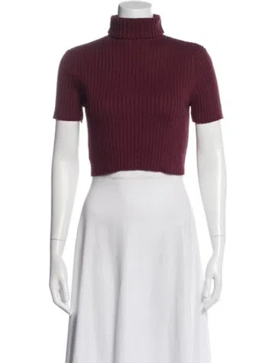 Pre-owned Staud Turtleneck Sweater In Burgundy