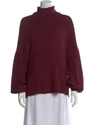 Pre-owned Staud Turtleneck Sweater In Burgundy