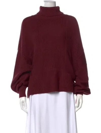 Pre-owned Staud Turtleneck Sweater In Burgundy