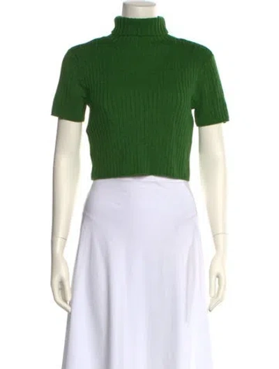 Pre-owned Staud Turtleneck Sweater In Green
