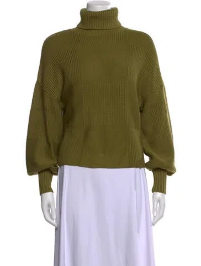 Pre-owned Staud Turtleneck Sweater In Green