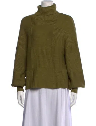 Pre-owned Staud Turtleneck Sweater In Green
