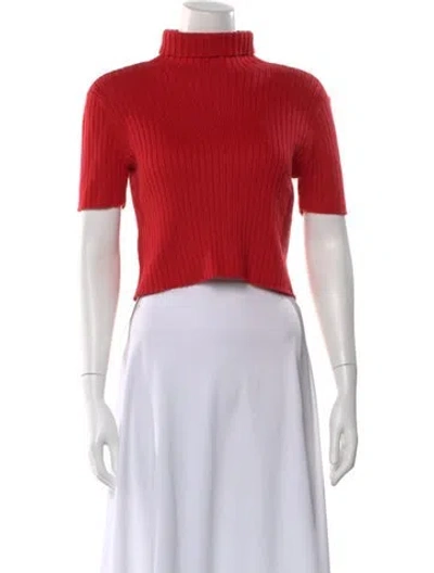 Pre-owned Staud Turtleneck Sweater In Red