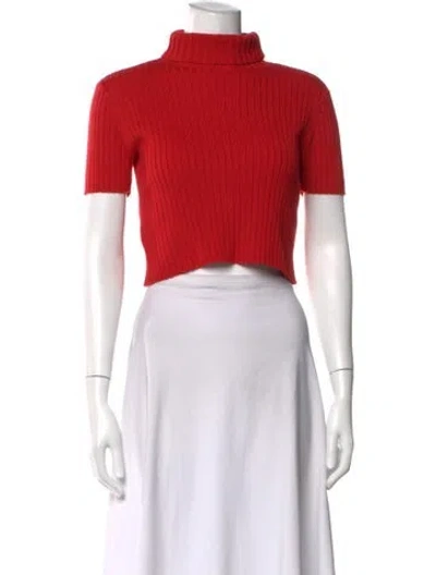 Pre-owned Staud Turtleneck Sweater In Red