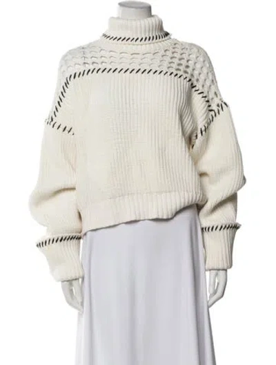 Pre-owned Staud Turtleneck Sweater In White