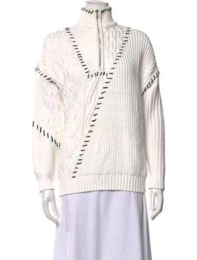 Pre-owned Staud Turtleneck Sweater In White