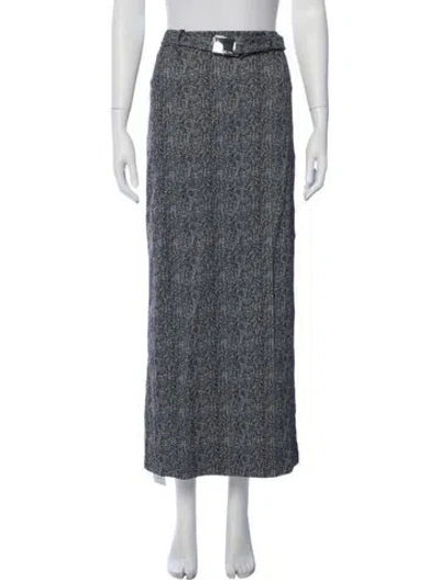 Pre-owned Staud Tweed Pattern Long Skirt In Gray