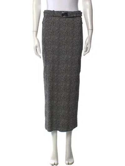 Pre-owned Staud Tweed Pattern Long Skirt In Gray
