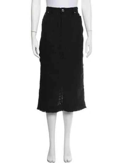 Pre-owned Staud Tweed Pattern Midi Length Skirt In Blue