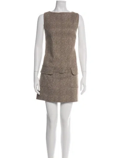 Pre-owned Staud Tweed Pattern Mini Dress In Multicolor