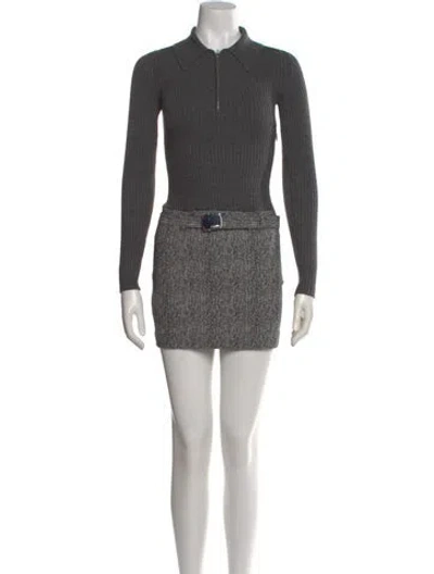 Pre-owned Staud Tweed Pattern Mini Dress W/ Tags In Gray