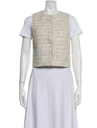 Pre-owned Staud Tweed Pattern Vest In Neutral