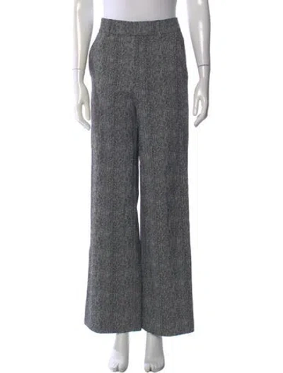 Pre-owned Staud Tweed Pattern Wide Leg Pants In Gray