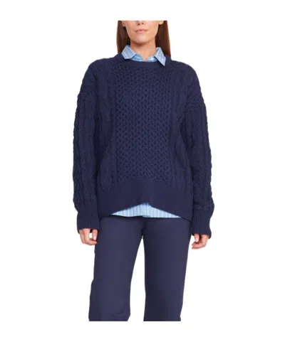 Staud Twisted Knitted Sweater In Blue